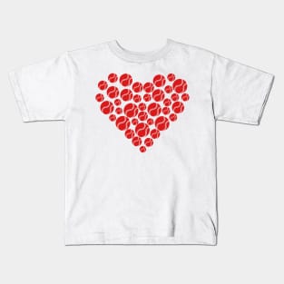 Happy Valentines Baseball Heart Kids T-Shirt
